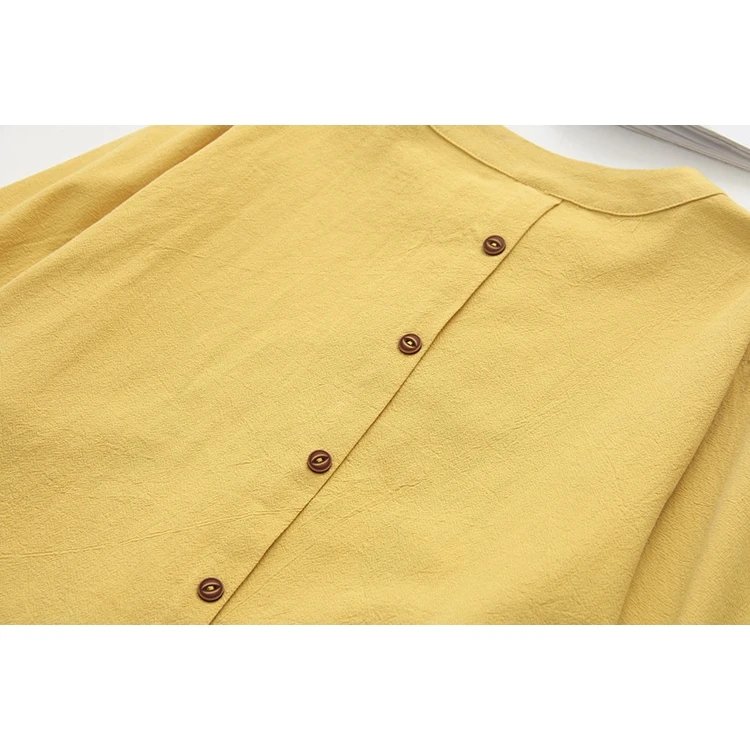 Плюс Размер 2XL-4XL футболка с круглым воротником рубашки с цветочной вышивкой 9/10 рукав Blusas Свободные повседневные топы