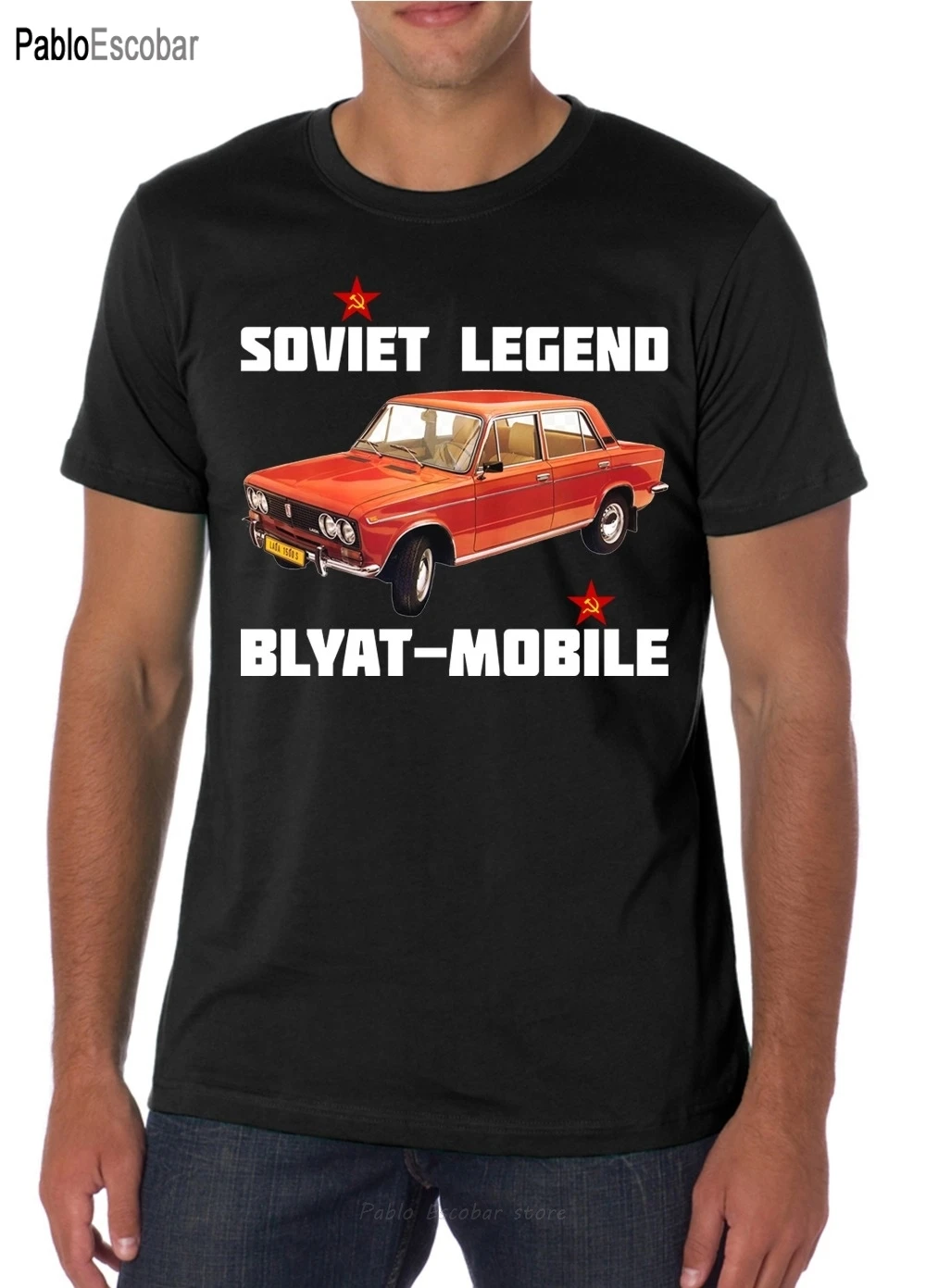 Футболка Cyka Blyat с надписью Русская Лада мужская хлопковая черная рубашка