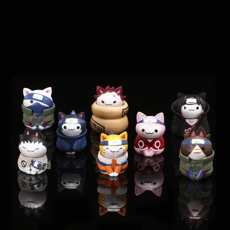Figurines pop chat Naruto ensemble 8 pièces