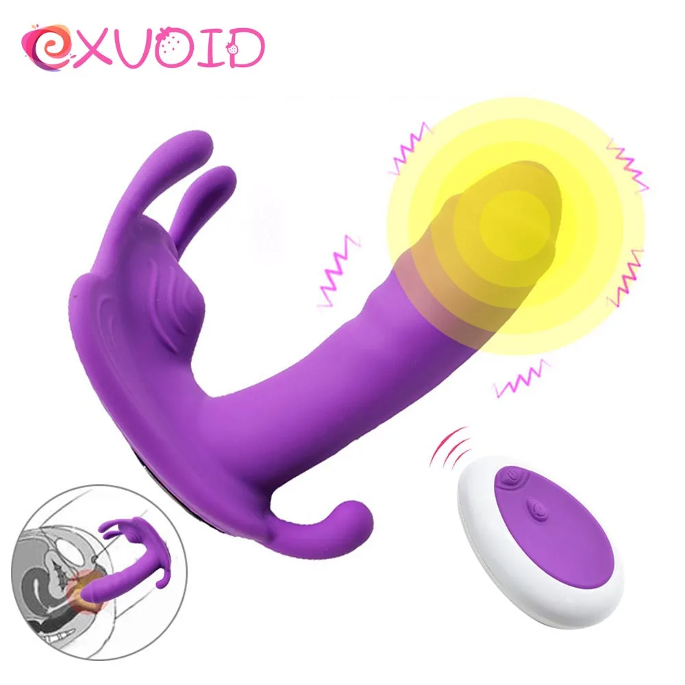 Фаллоимитатор EXVOID для женщин, силиконовый вибратор с пультом дистанционного управления, Стимуляция клитора интимные игрушки для женщин