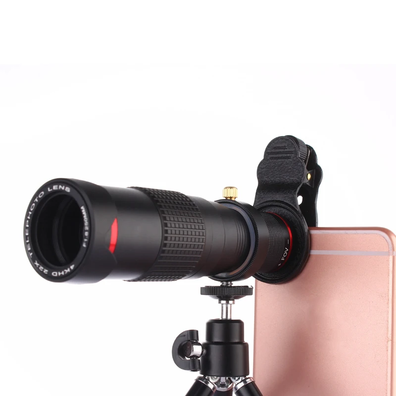 New Arrival 22X Telephoto Lens Mobile Phone Camera Lens with Tripod for Smartphone Tablets - Цвет: Черный