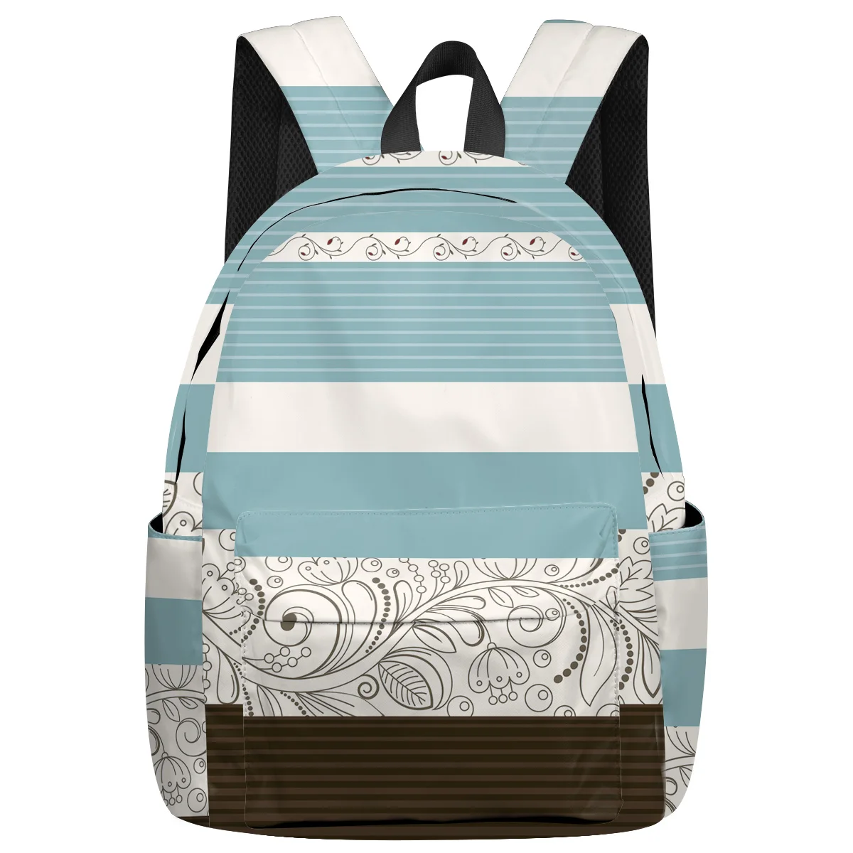 

Vintage Flower Pattern Blue Laptop With Usb Charging Port Eve Of All Saint's Day Fashion Backpacks Notebook Backpack Laptop Back