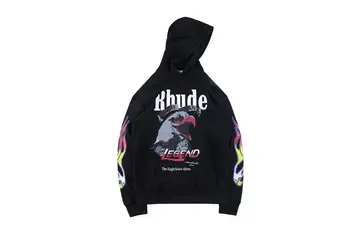 

RHUDE Hoodies men women OVERSIZE Eagle Pirnt 1:1 High Quality Long Sleeve RHUDE X Maxfield LA Sweatshirt RHUDE Hoodies