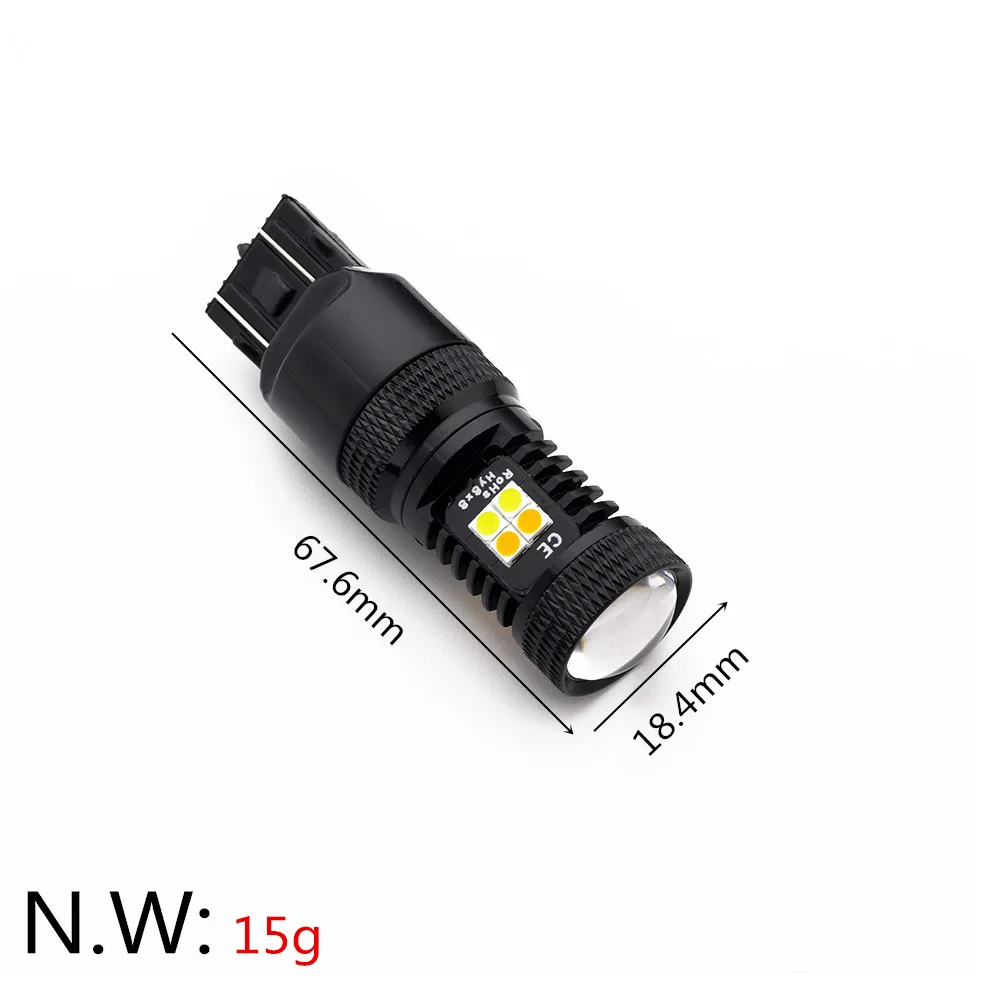 Автомобильный двойной цветной сигнал поворота 1157 3030 16SMD белый и желтый 7443 3157 16 Светодиодный фонарь дневного света