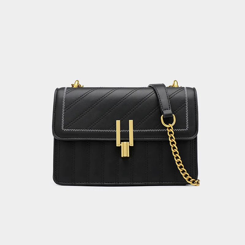 

2020 New Style Women's-Style Crossbody Bag Quality PU Handbag Embroidery Stripes Retro WOMEN'S Bag