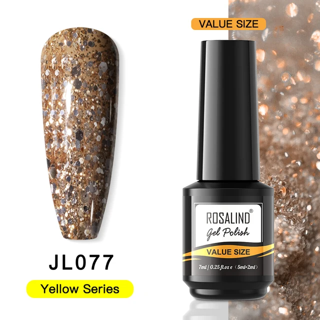 ROSALIND 7ml Gel Polish Semi Permanent Nails Gel Polish Soak Off UV LED Base Top Coat Vernis Nail Art Glitter Gel Varnish RAI-JL077