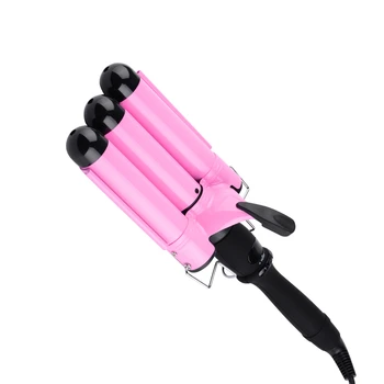 

32mm Ceramic Triple Barrels Hair Curler LCD Digital Temperature control Curling Iron Roller Curls Wand Waver Curl Styling Too