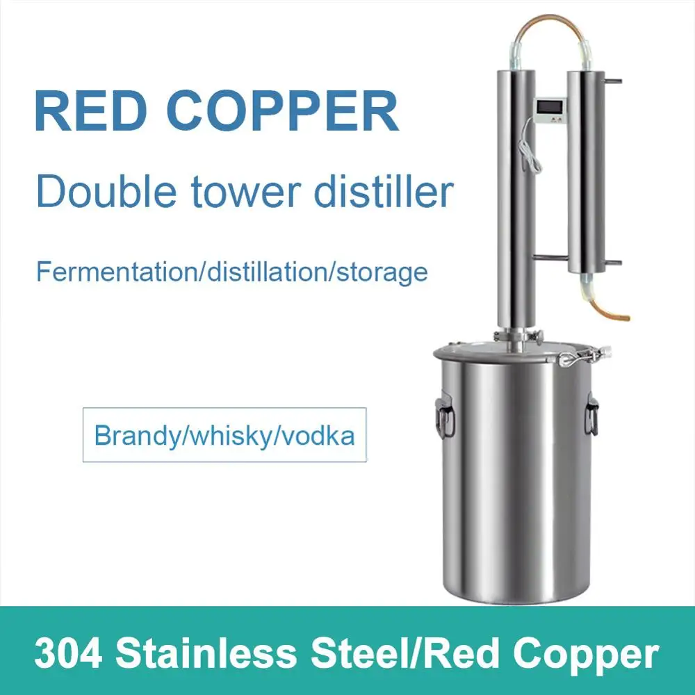 20L Red Copper Double tower moonshine Distiller Home brewing Alcohol Mashine Liquor Brewing