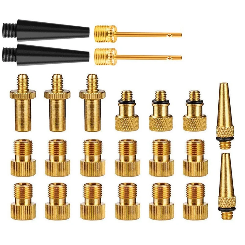 

24Pcs/Set Bicycle Presta To Schrader Valve Adapter Sv Av Dv Bicycle Pump Needles Bike Valve Converter for Mountain Road Bike V