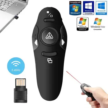 

2.4GHz Wireless Mouse USB Powerpoint Presentation PPT Flip Pen Pointer Clicker Presenter with Red Light Remote Control pc mice