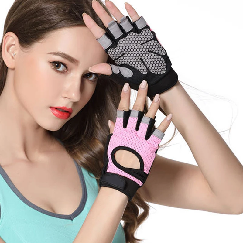 Coolfit Breathable Fitness Gloves Weight Lifting For Heavy Exercise Sport Gym Gloves Women Body Building Non-Slip Half Finger 2