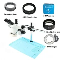 Корабль из Испании 34MP цифровой микроскоп камера 3.5X-90X simul-focal Тринокулярный Стерео микроскоп пайка pcb ремонт телефона - Цвет: White microscope