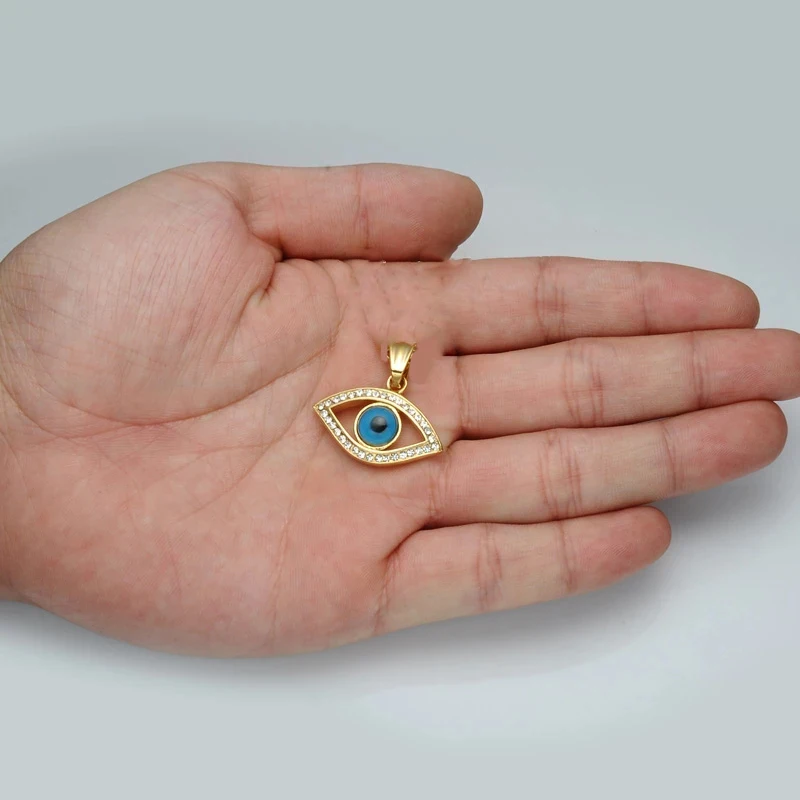 Rhinestone Turkish Evil Eye Pendant 