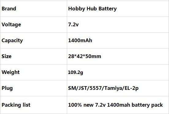 7.2v 1400mah双层
