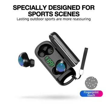 

Wireless Bluetooth Earphone with Microphone Sports Waterproof Wireless Headphones Headsets Touch Control Music Earbuds For Phone