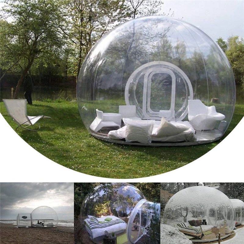 Чистый открытый одиночный туннель надувной пузырь палатка DIY Дом семья Кемпинг задний двор прозрачный тент воздуходувка садовый тент