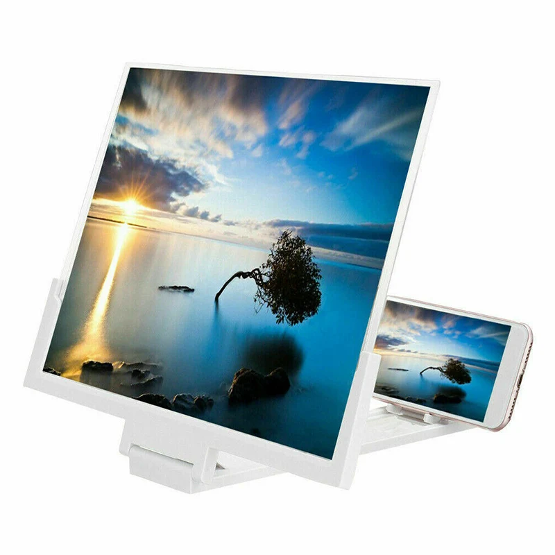 

14 Inches 3D HD Phone Screen Magnifier Amplifier Movie Video Enlarger Eyes Protection Screen Smartphone Stand Bracket