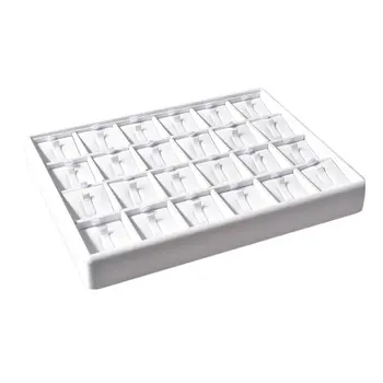 

PU Leather 24 Slots Jewelry Display Tray Necklace Holder Pendant Storage Box Earring Case Organizer Showcase packaging &15