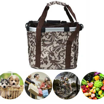 

Bicycle Basket Removable Home Front Handle Storage Pet Carrying Outdoor Foldable Wear Resistant Sports Sturdy Waterproof Cycling