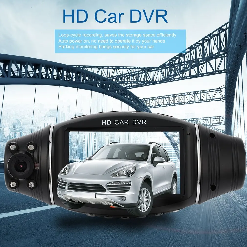 R310 HD для транспорта, с двумя объективами черный ящик Автомобильный видеорегистратор 2,7 дюймов 140 градусов передний 120 градусов встроенный g-сенсор микрофон динамик