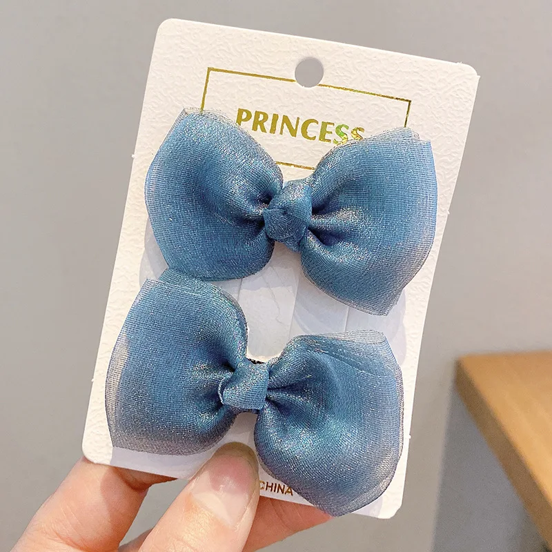 2PCS/onePair Bow Headgear Cute Sweet Little Girl Hair Accessories Summer Girls Net Red Clips Baby Hairpins Children Hair Clips 2PCS/onePair Bow Headgear Cute Sweet Little Girl Hair Accessories Summer Girls Net Red Clips Baby Hairpins Children Hair Clips