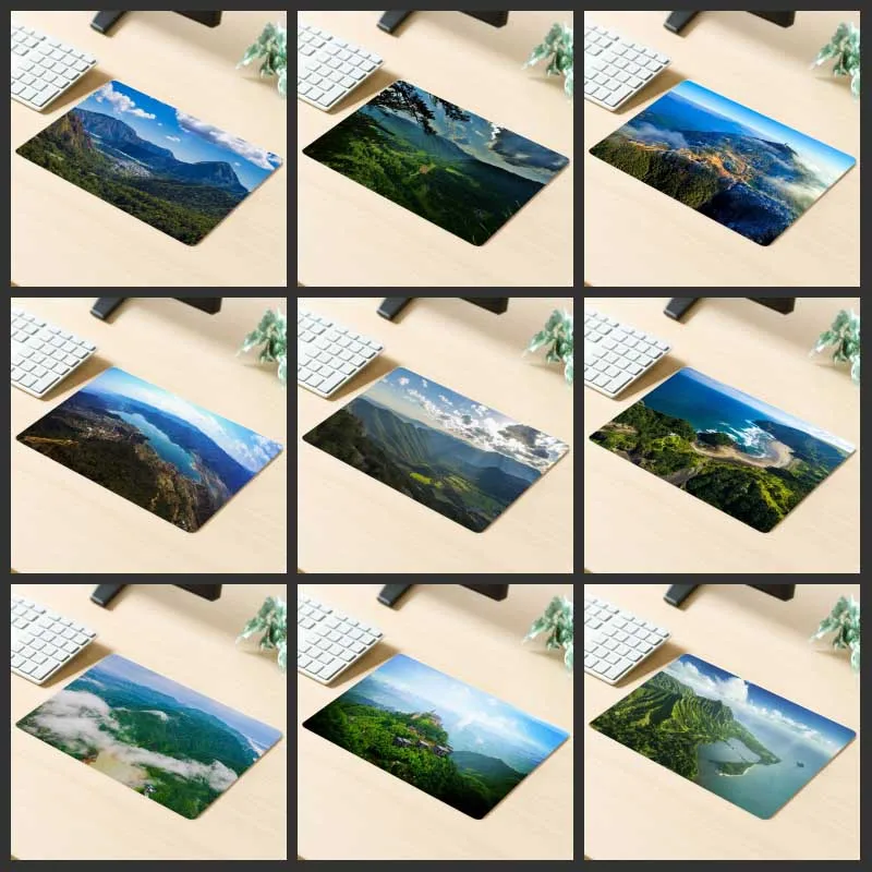 

XGZ Small Mouse Pad Landscape Pattern Horizontal PC Laptop Office Rubber Antiskid Personalized Custom Carpet Washable Mousepad