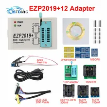 EZP2019+ высокоскоростной USB SPI программатор+ 12 адаптер SOP8 тестовый зажим sop8/16 1,8 V Адаптер Гнездо flash bois 24 25 EEPROM