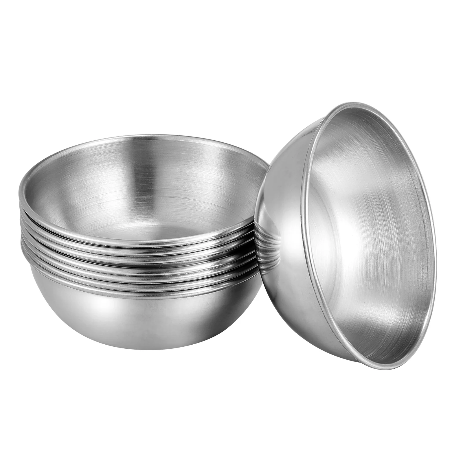 UPKOCH 4pcs Sauce Dishes Dipping Bowls Stainless Steel Seasoning Dishes Saucers Bowl Appetizer Plates 