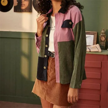 

Largest supplier Women Ladies Winter Corduroy lapel Button Jacket Coats Casual Top Coat Outwear