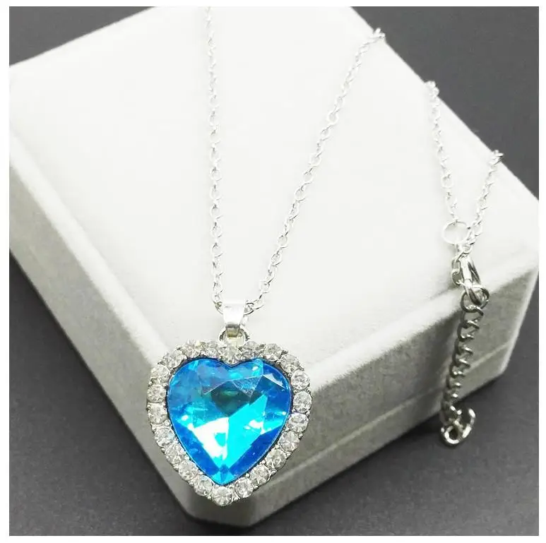 Корейская версия простой классический сплав инкрустированный кристалл сердце океана из "Титаника" ожерелье