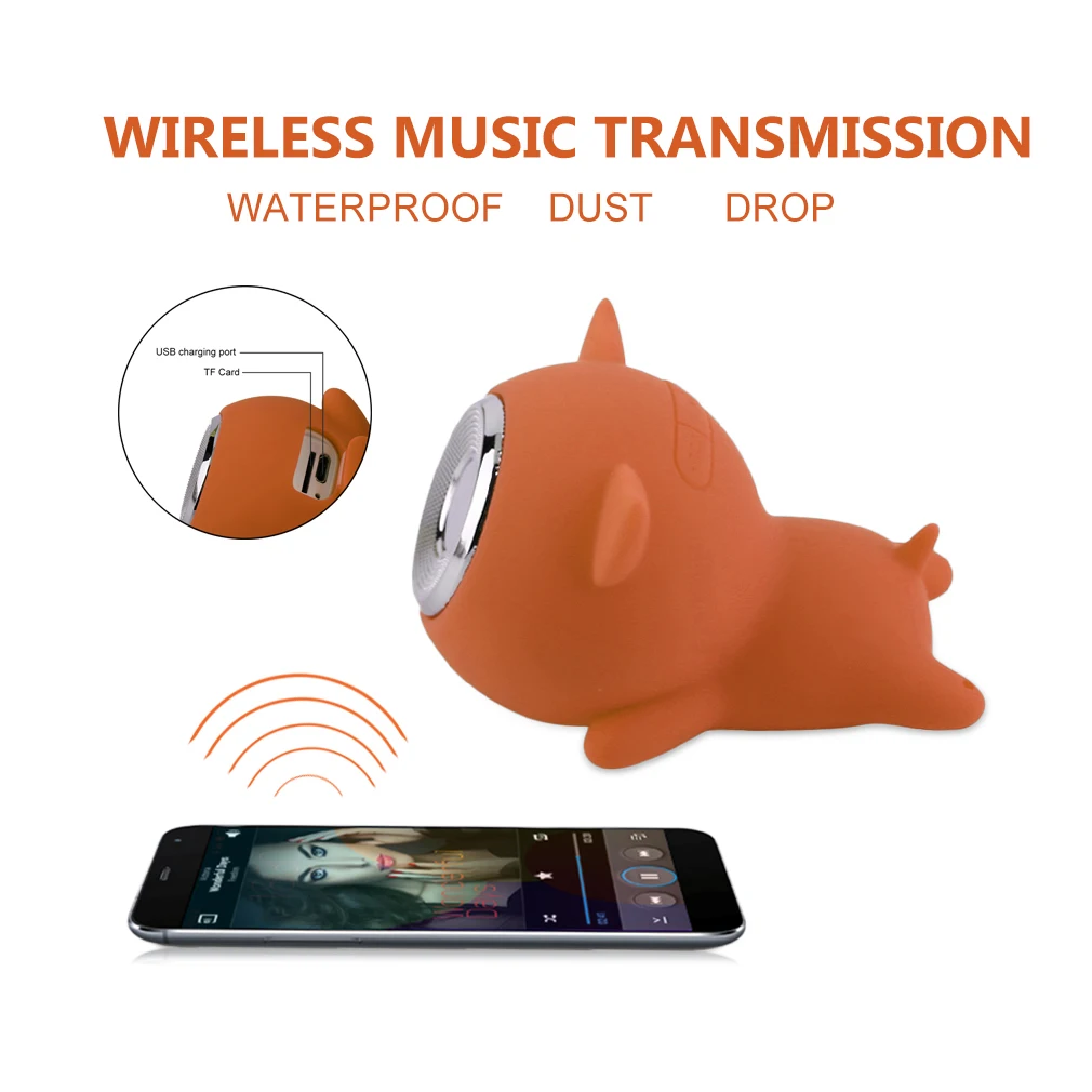 Милый Свинья Портативный Мини Bluetooth динамик водонепроницаемый пыленепроницаемый динамик TF карта аудио динамик s электронный подарок на открытом воздухе