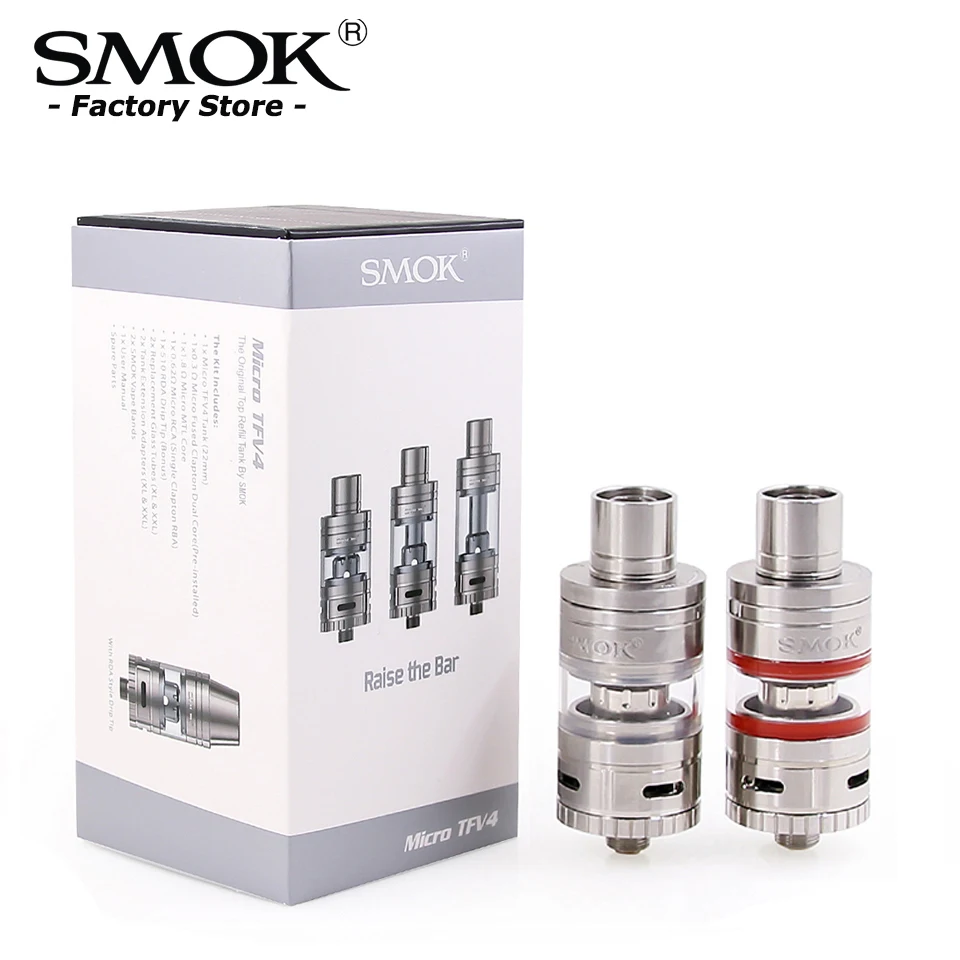 Электронная сигарета SMOK Micro TFV4 атомайзер 510 вапорайзер с резьбой 3 запасная