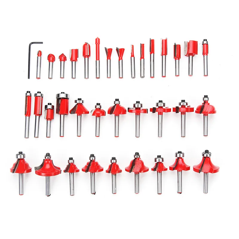 

35pcs 1/4 Inch Shank Router Bit Set Tungsten Carbide Tip Router Wood Cutter Tool set Milling Cutters Router for Woodworking