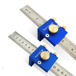 30cm/12 Inch Scribing Ruler Adjustable 90 Degrees Scale Ruler Measuring Marking Gauge Woodworking Right Angle Ruler with Stop