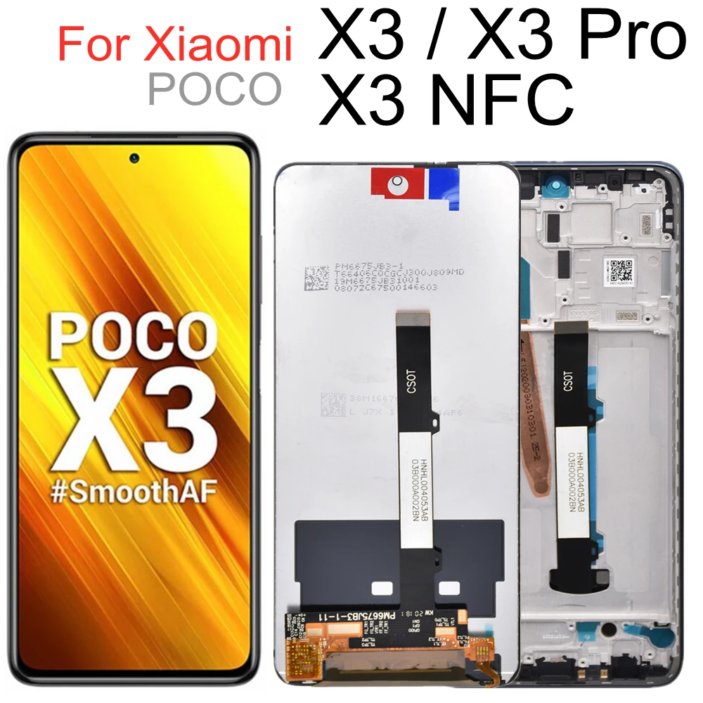For Xiaomi Poco X3 NFC M2007J20CG LCD Display Touch Screen Assembly  Replacement For Poco X3 Pro MZB07Z0IN M2102J20SG LCD