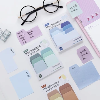 

Kawaii Memo Pads Sticky Notes Cute Index Stickers Gradient Color Notepad Creative Korean Stationery Office School Supplies