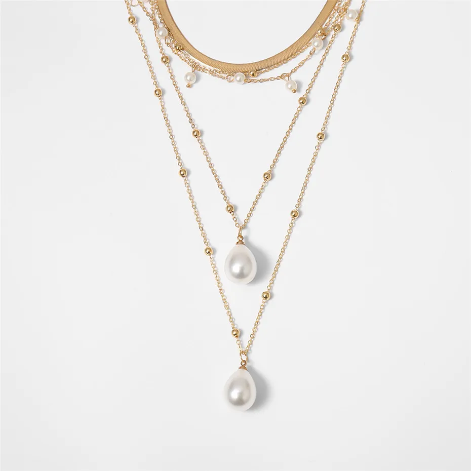 IngeSight. Z богемное многослойное ожерелье-чокер с искусственным жемчугом и кисточкой, массивное золотое ожерелье с подвеской для женщин, ювелирные изделия