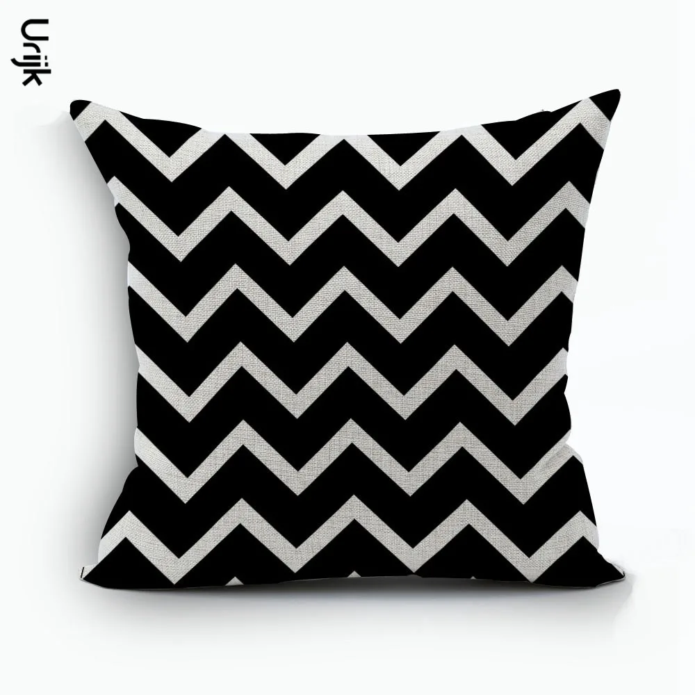 

Geometric Wavy Print Cushion Cover Creative Striped Pillowcase For Home Living Room Stripe Pillowcases Square Wave Pillow