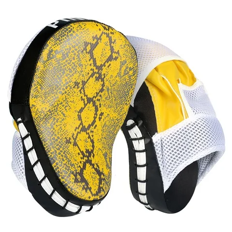 1 pair yellow Боксерские мишени супер ММА пуансон фокус Санда тренировочные перчатки Каратэ Муай Тай пусковая площадка женщина/мужчина дуговая мишень - Цвет: 1 pair yellow