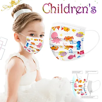 

100pcs Kids Children's Mask Disposable Face Mask 3ply Ear Loop Face Masks Cover Protect Unisex Dustproof Mask For Children