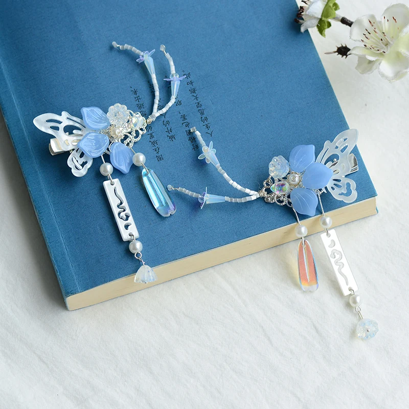 1PC Barrettes Костюм в античном стиле для волос аксессуары-подвески в стиле ханьфу, шпилька, которая сотрясается при ходьбе Бабочка кисточкой костюм ежедневно обруч для волос с орнаментами Косплэй - Цвет: 1PC Barrettes