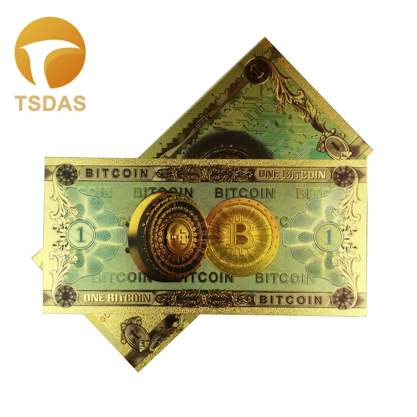 Цветные банкноты Биткоин 10 шт./лот BTC позолоченные 24 к для сбора Прямая поставка
