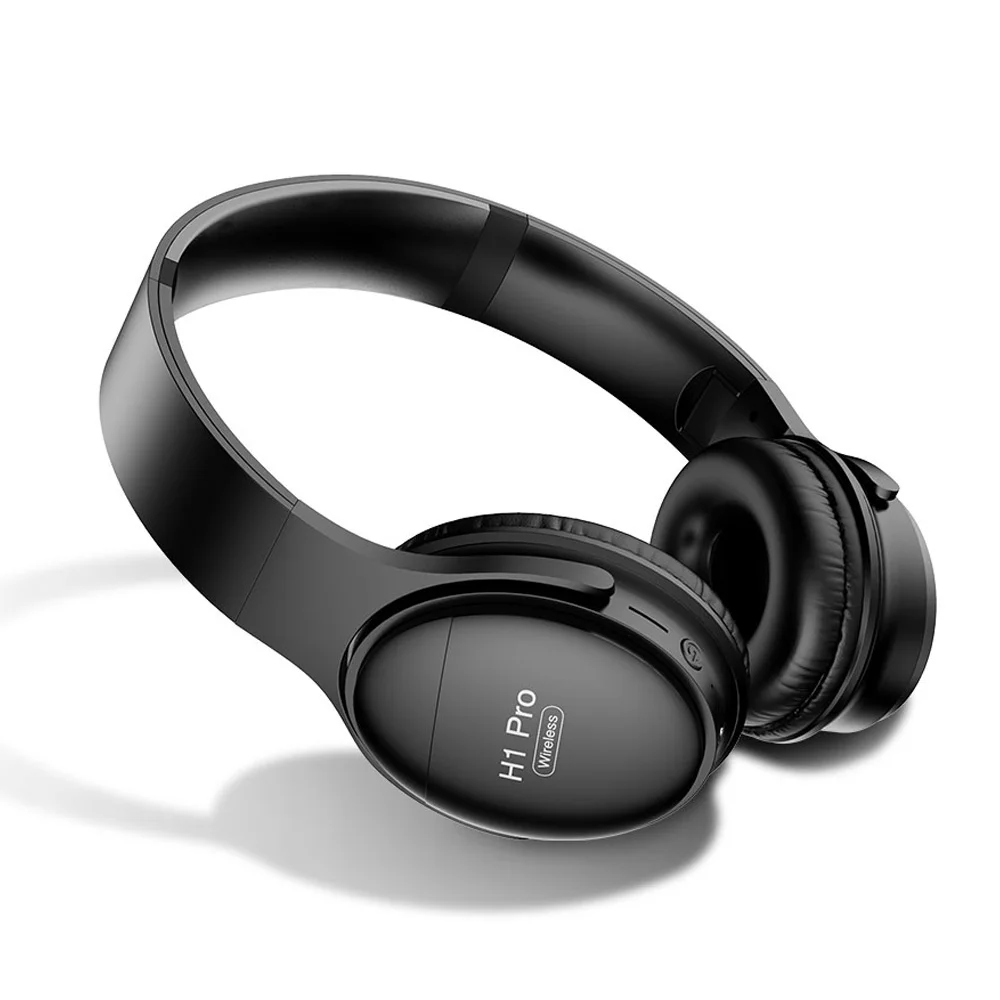 Fones de Ouvido Estéreo de Alta Fone de Ouvido Cancelamento de Ruído Jogos com Microfone h1 sem Fio Bluetooth Fidelidade Over-ear Apoio Cartão tf