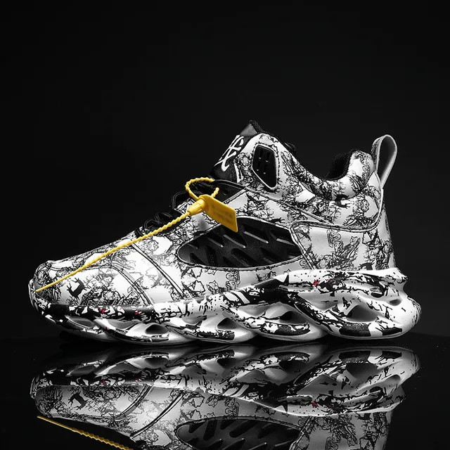 US $17.13 New Spring Thick Sole Sneakers Men Blade Running Shoes Light Breathable Outdoor Walking Sport Shoes