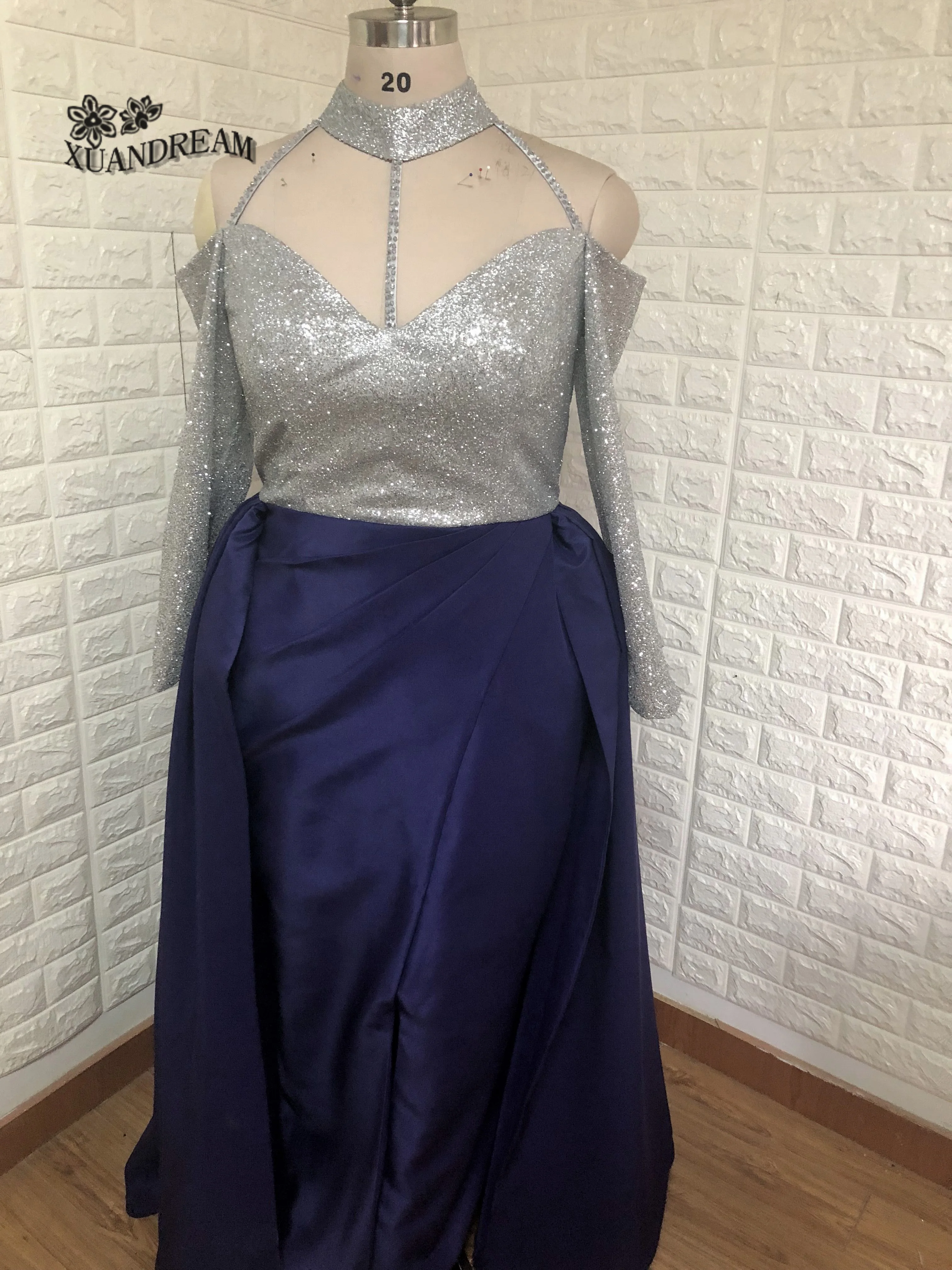 Горячая Распродажа женское платье большого размера vestiti cerimonia donna платье из Дубая soiree шикарный топ с длинными рукавами турецкие вечерние платья