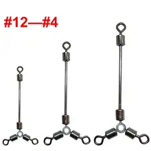 100-штук 3-сторонний выход рыболовные шарниры Роллинг шарнирного соединения, визуально удлиняющие ноги O-shape форме, благодаря чему создается ощущение невесомости с#12-#4 Сталь Рыбалка Разъем для приманки рыболовный крючок pesca