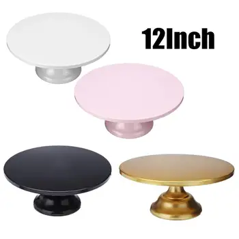 

12 Inch Iron Round Cake Stand Pedestal Dessert Holder Cupcake Candy Display Rack Bakeware Wedding Party Decoration White Pink