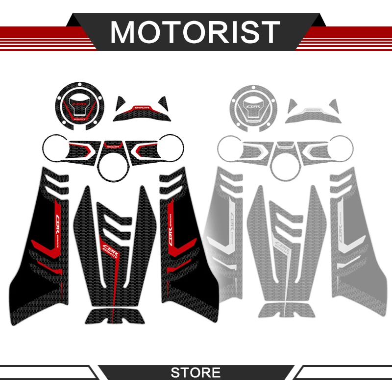 Motorcycle decals for CBR650R CBR 650R 2019-20 3D carbon fiber Sticker Decal Emblem Protection Tank Pad Cas Cap decorative decal |