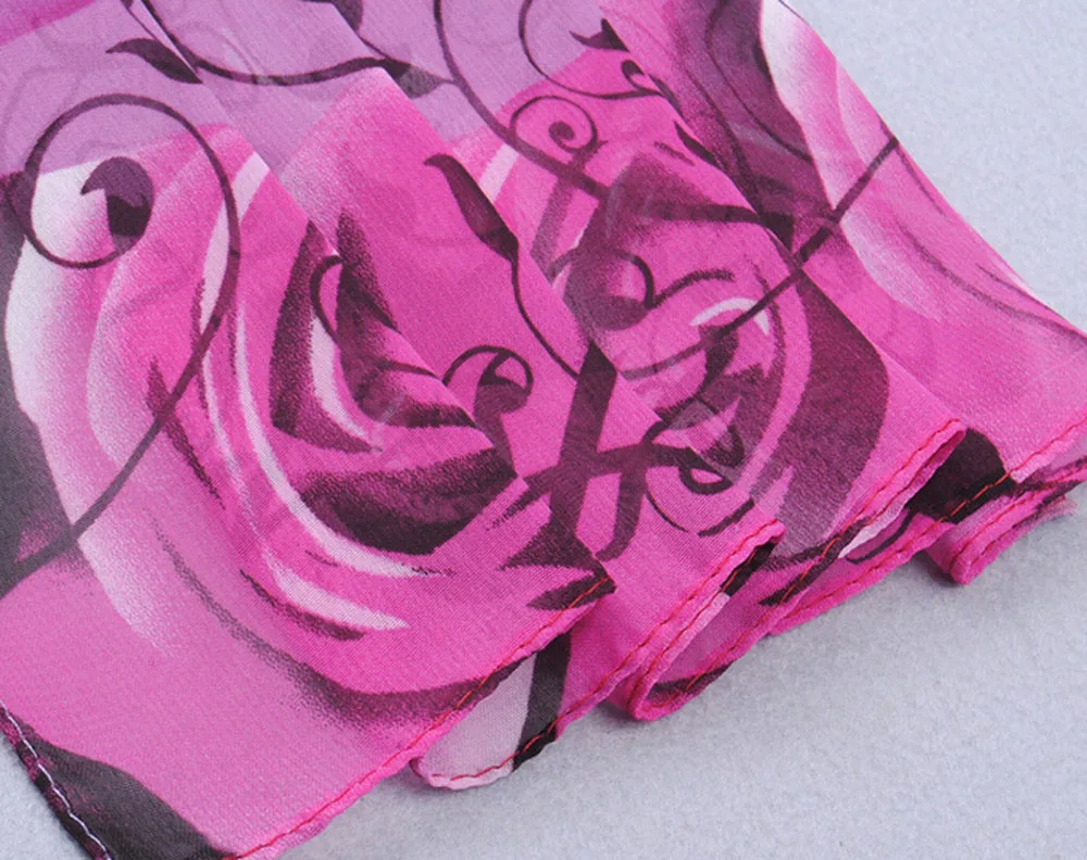 Шелковый атласный шарф, шарфы, элегантные женские тонкие шали, женские красивые шифоновые шали с рисунком розы, обёрточная бумага, шарф, шарфы