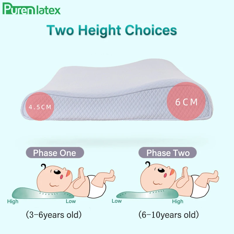 Almohada de espuma de memoria de 3-10 Años para niños del Niño Niño Para Dormir plana almohada..